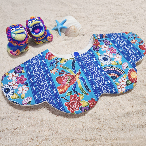 琉球スタイ❋360°もくもくスタイ~瑠璃紺色 ミンサー~ スタイ