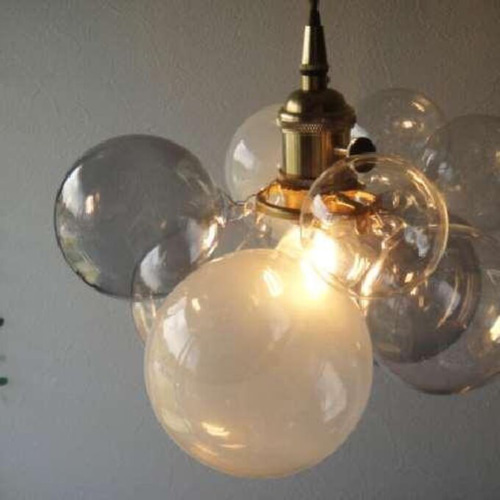 ポポラート　バブルガラスペンダントランプクリアLペンダントライト バブルガラスペンダントランプ Lサイズ モノトーン白黒クリア