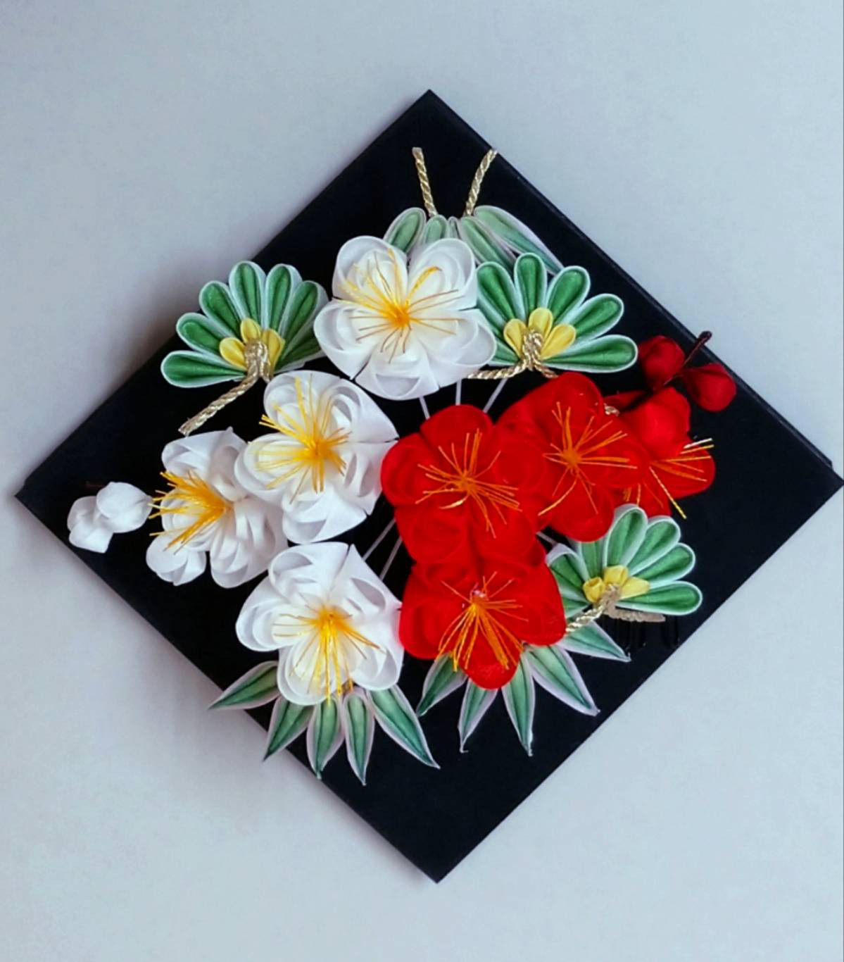 フォーマル つまみ細工簪 松竹梅 その他オーダーメイド めぇめぇ