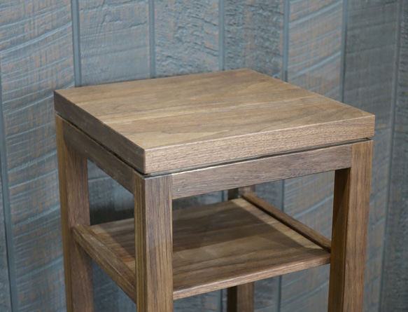 サイドテーブル　花台　コンソールテーブル　シンプル　おしゃれ　ブラックウォールナット無垢材　ちょっと贅沢 1枚目の画像