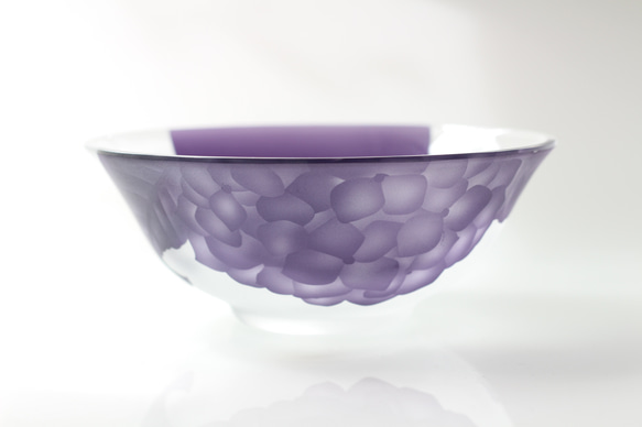 玻璃抹茶碗繡球紫色 第3張的照片
