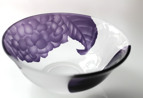 玻璃抹茶碗繡球紫色 第1張的照片