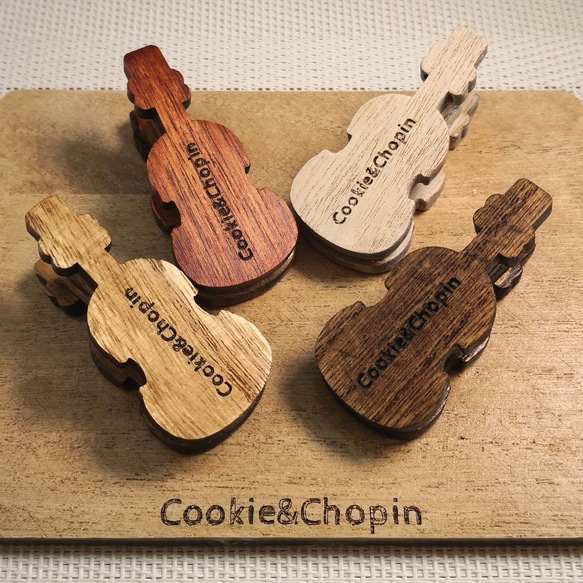 【楽器】バイオリン　木製クリップ　単品販売 2枚目の画像