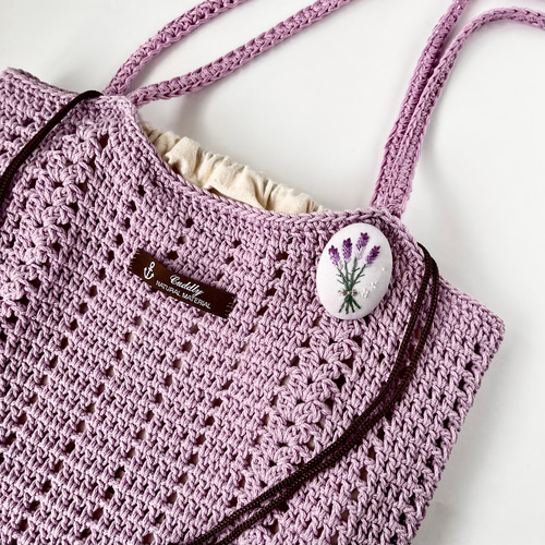 ラベンダーの刺繍ブローチ（ライトパープル） ブローチ Buugen