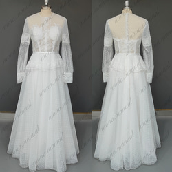 シンプル ロングドレス ウェディングドレス 二次会 結婚式ドレス 566 1枚目の画像