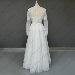 シンプル ロングドレス ウェディングドレス 二次会 結婚式ドレス 566 3枚目の画像