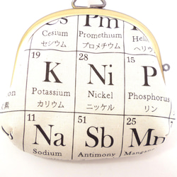 【受注製作】小さいサイズ 親子がま口 財布 おもしろ柄 元素記号 4枚目の画像