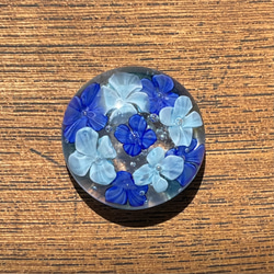 硝子のカボション　紫陽花　ブルー  2 9枚目の画像