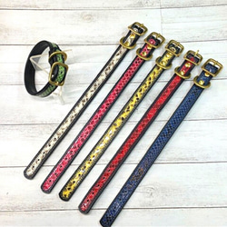 【蛇革】ペット用首輪／犬・猫 1枚目の画像