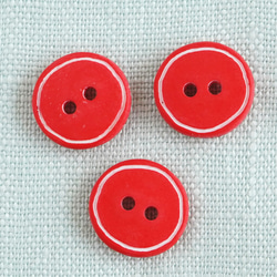 (3個) 12mm 赤いボタン  フランス製  ＊ 丸 マリン 2枚目の画像