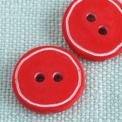 (3個) 12mm 赤いボタン  フランス製  ＊ 丸 マリン 1枚目の画像