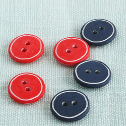 (3個) 12mm 赤いボタン  フランス製  ＊ 丸 マリン 4枚目の画像