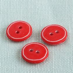 (3個) 12mm 赤いボタン  フランス製  ＊ 丸 マリン 3枚目の画像