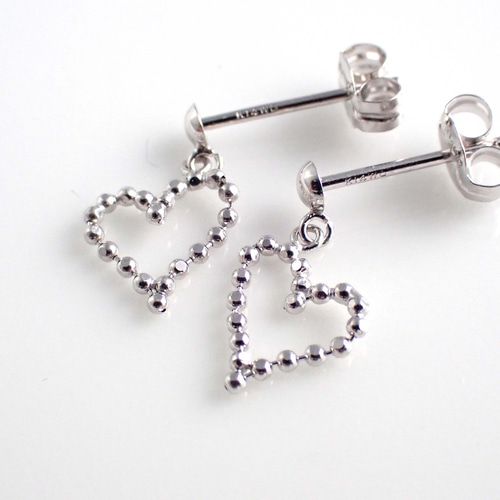 K14WG ハート ピアス