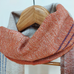 手織り　シルクとシルクウールのやさしいストール　作品2319 2枚目の画像