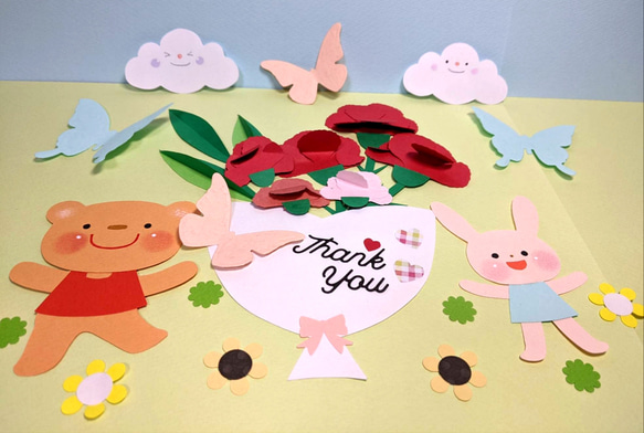 壁面飾り 母の日 カーネーション 5月 保育 施設 雑貨・その他 ナムナム