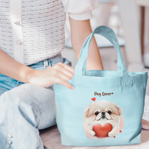 キュンです ペキニーズ 】 ミニキャンバス トートバッグ 犬 ペット