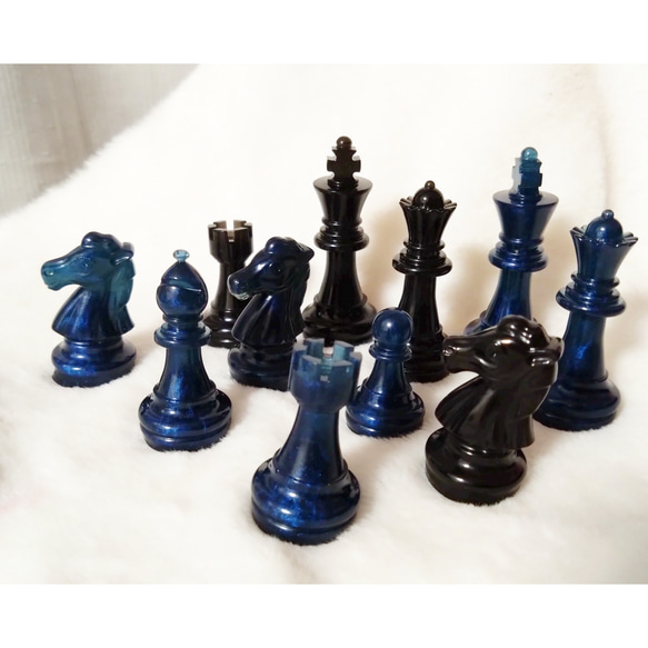 レジン製【チェスの駒】ブラック（漆黒） 5枚目の画像