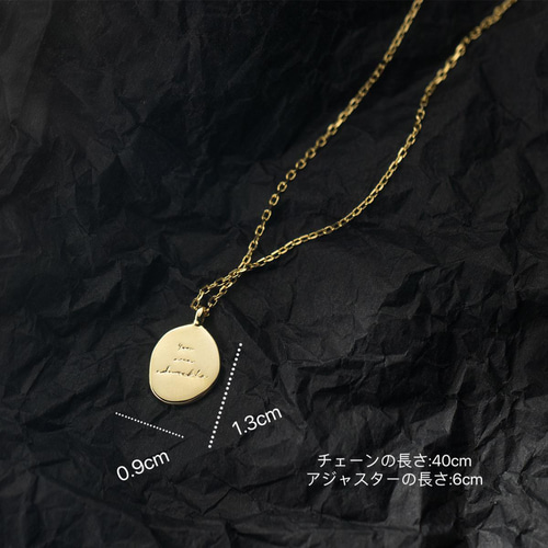 シルバー925 変形 イニシャル コイン チャーム ネックレス