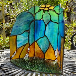 ✮美品✮ ステンドグラス　ボタニカル　壁掛け　オブジェ ✮美品✮ ステンドグラス ボタニカル 壁掛け オブジェ