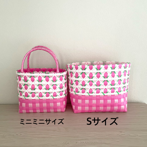 Ludlow ラドロー バスケット　かごバッグ　ギンガムチェック ピンク Ludlow ラドロー バスケット かごバッグ ギンガムチェック