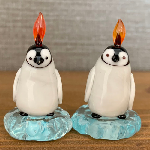 皇帝ペンギンひなのろうそく ガラス その他置物 ガラス工房 Frozen