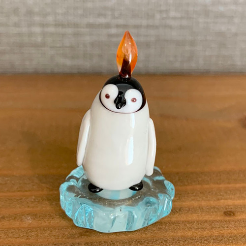 皇帝ペンギンひなのろうそく ガラス その他置物 ガラス工房 Frozen