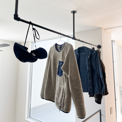 ＼送料無料／[Hanger Pipe F]日本製ハンガーパイプ バー サイズ選択可 洗濯 衣類 収納 室内干し-115- 7枚目の画像