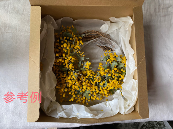 春まちリース♪ mimosa wreath ドライフラワー 母の日 母の日ギフト 母の日のプレゼント 花  お祝い 11枚目の画像