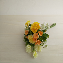 粘土の枯れない花束　カーネーション入り　イエロー　樹脂粘土の花   送料無料 8枚目の画像