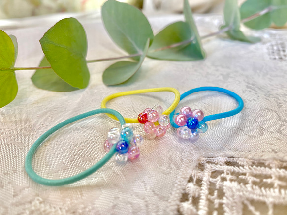 ヘアゴム ビーズ ビーズボール キッズ ヘアアクセ 子ども 髪ゴム