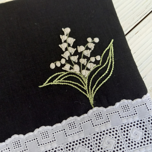 フランスアンティーク♡刺繍リボン暖炉扇 彫刻・オブジェ