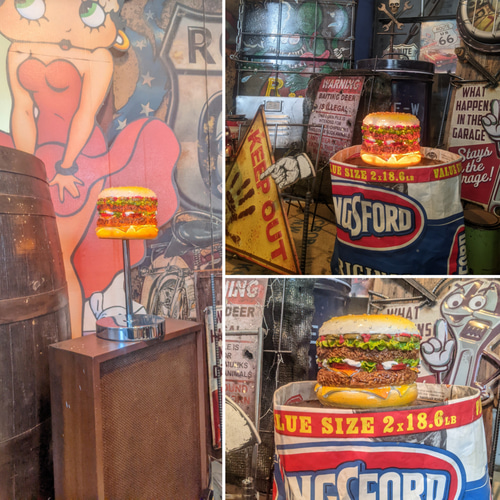 アメリカンダイナー ハンバーガーランプ アメリカン バーガー電飾看板 #店舗什器
#置き看板
#キッチンカー
#HAMBURGERS BURGERSスタンドランプ アメリカンダイナー バーガーランプ 電飾看板