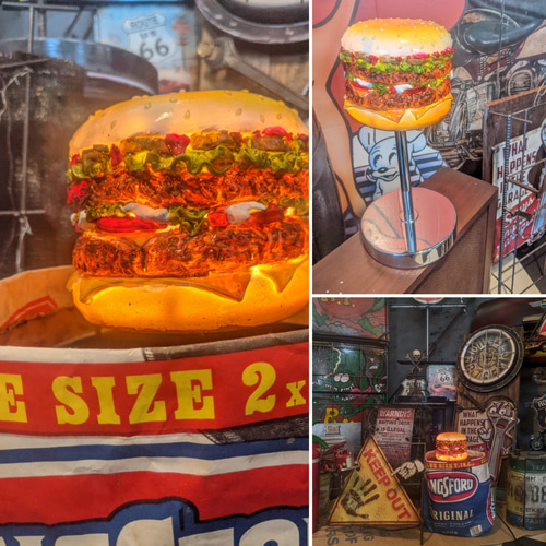 アメリカンダイナー ハンバーガーランプ アメリカン バーガー電飾看板 #店舗什器
#置き看板
#キッチンカー
#HAMBURGERS BURGERSスタンドランプ アメリカンダイナー バーガーランプ 電飾看板