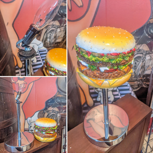 BURGERSスタンドランプ アメリカンダイナー バーガーランプ 電飾看板