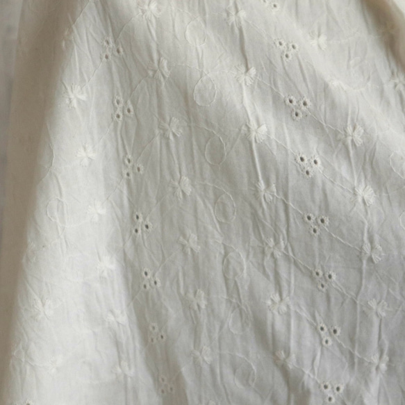 [奶油色短上衣 3way] 遮陽和降溫措施 花卉棉花邊 禮物均碼 日本製造 第13張的照片