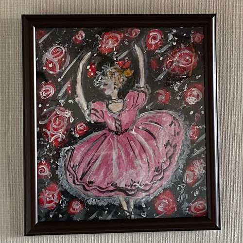 ファッションアイテム人気ランキング 絵画 。壁掛け絵原画【夜空に美しい蔷薇流星雨、楽しくバレエを 絵画+タペストリー