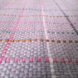 シルクストール 手織り シルク ラミー 絹 麻 ラベンダー チェック 絣 紫陽花 18枚目の画像