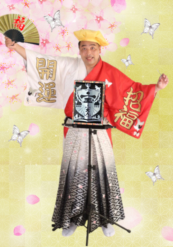 似顔絵切り絵～福を呼び込む紙切り師 花房銀蝶 