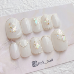 No.173 ウェディング ブライダル 花嫁ネイル 白無垢ネイル ニュアンス