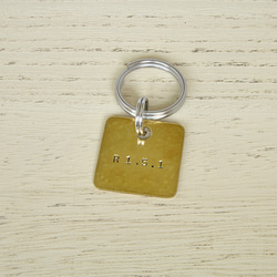 BEST DAY EVER 名入れができる 小さめサイズの真鍮プレートのキーホルダー 6枚目の画像