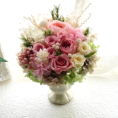 薔薇プリザーブドフラワーピンク系アレンジ 母の日ギフト誕生日