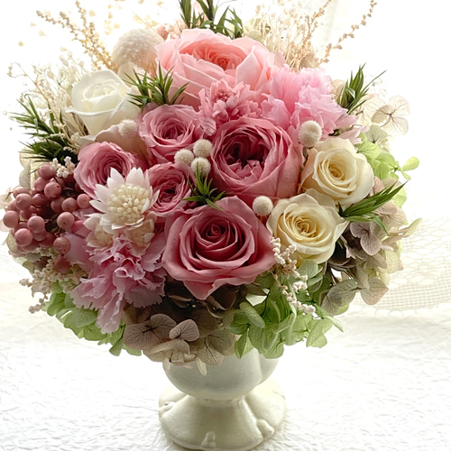 薔薇プリザーブドフラワーピンク系アレンジ 母の日ギフト誕生日