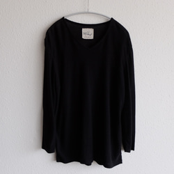 亞麻棉內衣3/4袖（黑色）【男士M/L尺寸】 第1張的照片