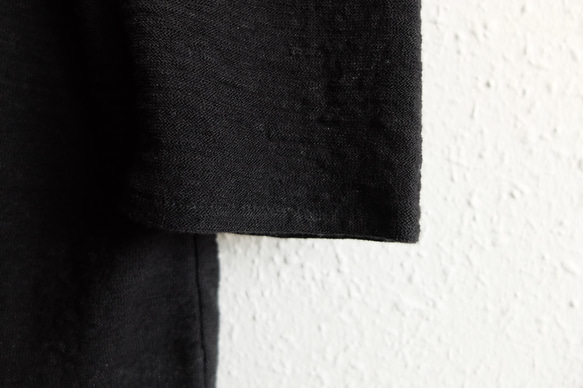 亞麻棉內衣3/4袖（黑色）【男士M/L尺寸】 第7張的照片