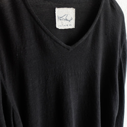 亞麻棉內衣3/4袖（黑色）【男士M/L尺寸】 第3張的照片