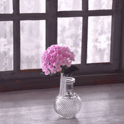 ◆粘土のお花◆　紫陽花　ライトピンク　エレガントフラワーベース　A798 12枚目の画像