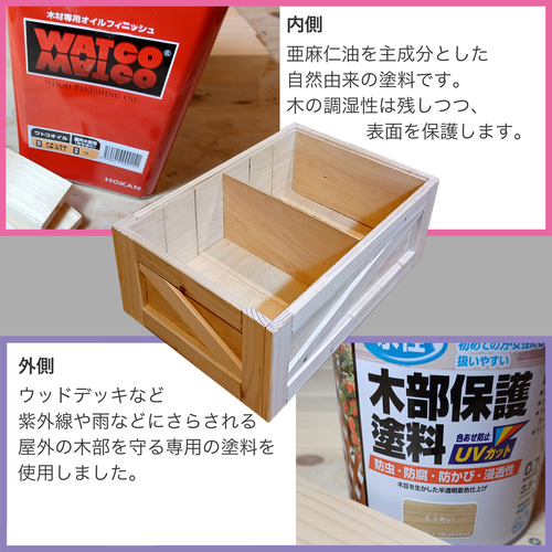 キャンプ・アウトドア向けに作った頑丈な木箱 大・小2個セット 木製