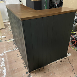 カウンター レジカウンター L型カウンター 机・デスク エバーグリーン