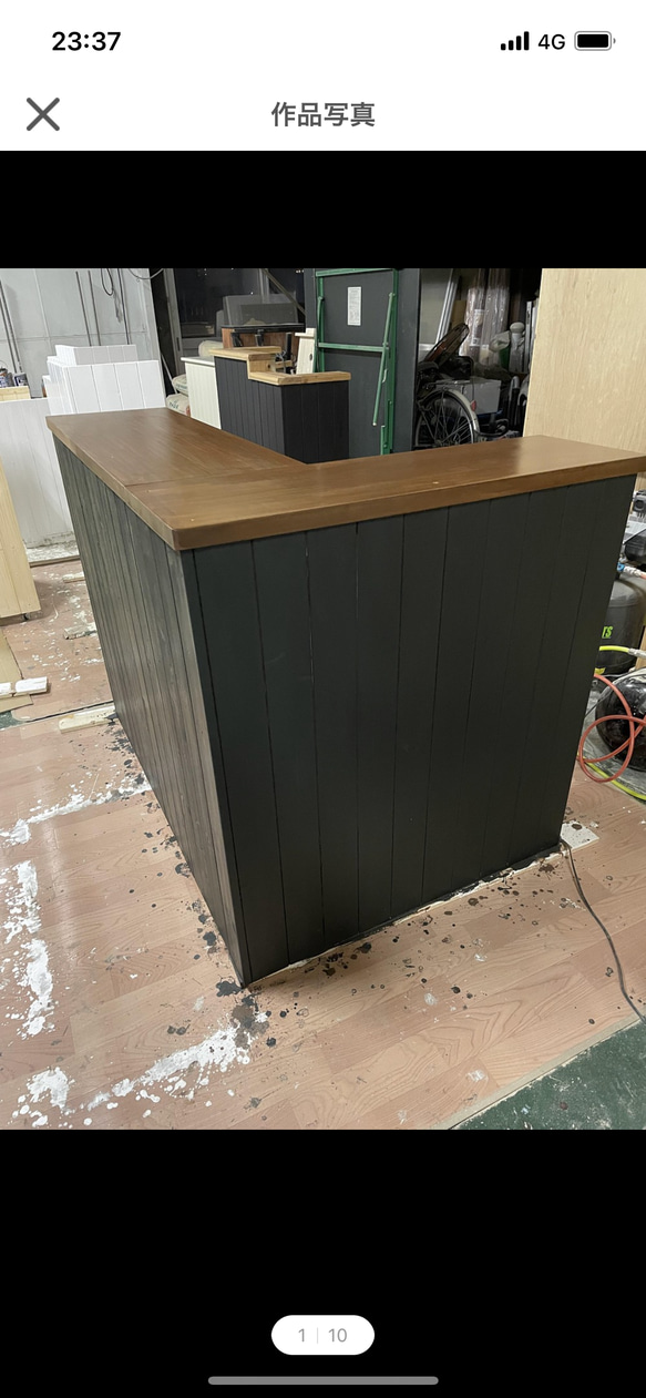 カウンター レジカウンター L型カウンター 机・デスク エバーグリーン